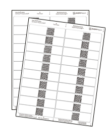 two sheets of printed labels