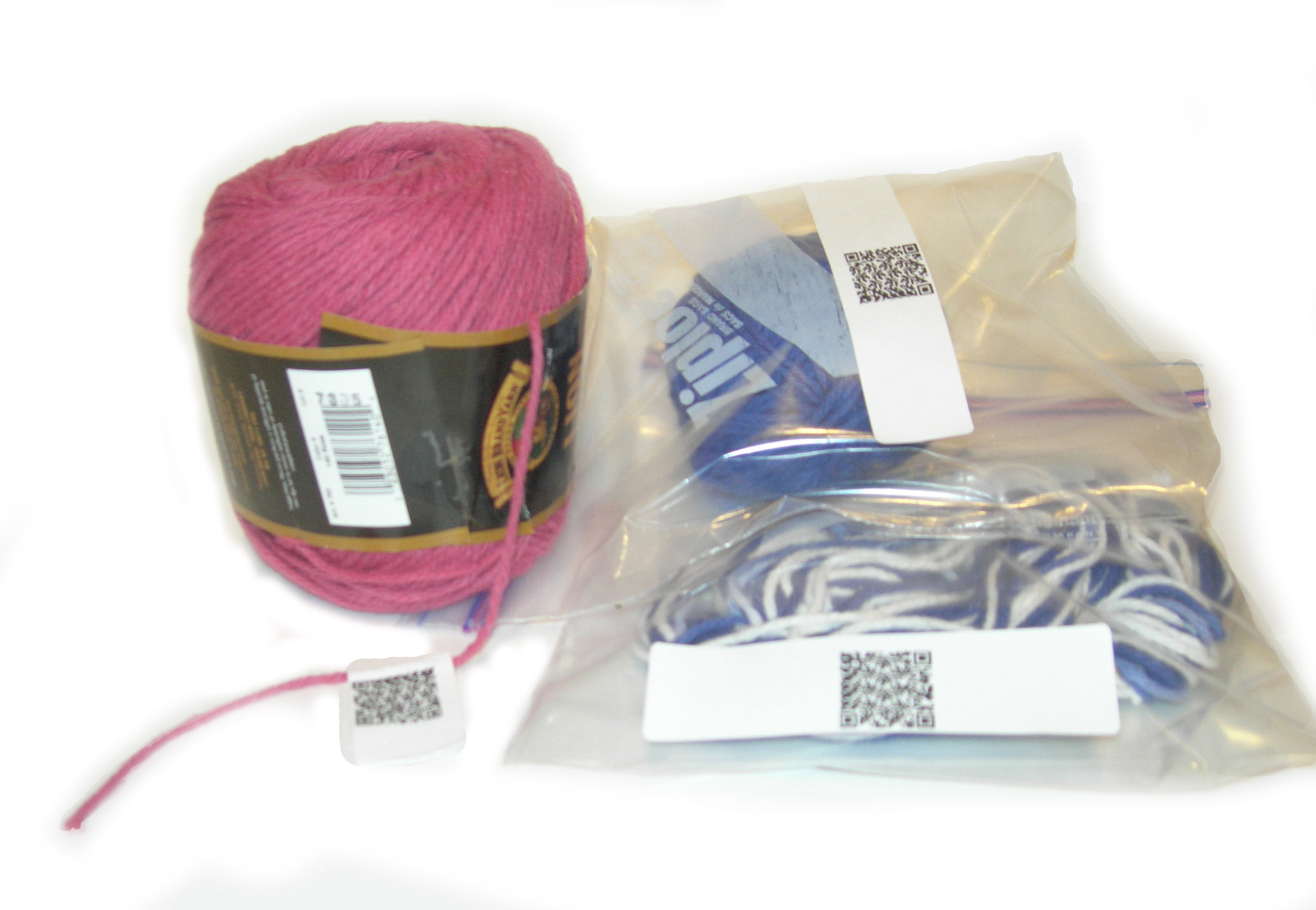 Yarn labeled, in Zip-Lock bags